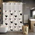 thumbnail image 5 of No Hook Shower Curtains with Snap-in Liner Set, Rooster Farmhouse Beige Waterproof Hotel Style Bathroom Shower Curtain, Farm Animals Simple Art Modern Breathable Mesh Top Bath Curtains 48''x72'', 5 of 9