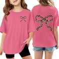 thumbnail image 6 of Hihipz Big Girl's T-Shirt Cute Bow Print Short Sleeve Crewneck T-Shirt Loose Casual Summer Tee Tops,Sizes 9-10, 6 of 6