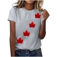thumbnail image 1 of Tops de Cuello Redondo para las Mujeres Nuevo Suéter de Manga Corta, Camiseta de Poliéster Impresa Casual, 1 of 3
