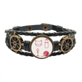thumbnail image 1 of La bola de peces gato botella de lana Pulsera marina tejida en cuero, 1 of 4