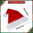 thumbnail image 2 of Christmas Santa Hats, Plush Santa Christmas Hats, Plush Xmas Hats with White Cuffs, Christmas New Year Festive Holiday Party Supplies, 2 of 3