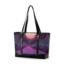 FORMRS Laptop Tote Bag for Women with 15.6" Computer Compartments Handbag, Black Neon Road