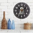 thumbnail image 3 of Yayeee 10" Wall Clock Battery Operated Quartz Round Silent Non-Ticking Home Decor, White Halloween Dog, 3 of 6