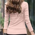 thumbnail image 6 of BADHUB Women's Mock Turtlenecks Shirts Casual Solid Color Long Sleeve Slim Fitted Tops Stretch Basic Lightweight Bustier Tee Trendy Boyfriend Style Shirt, 6 of 7