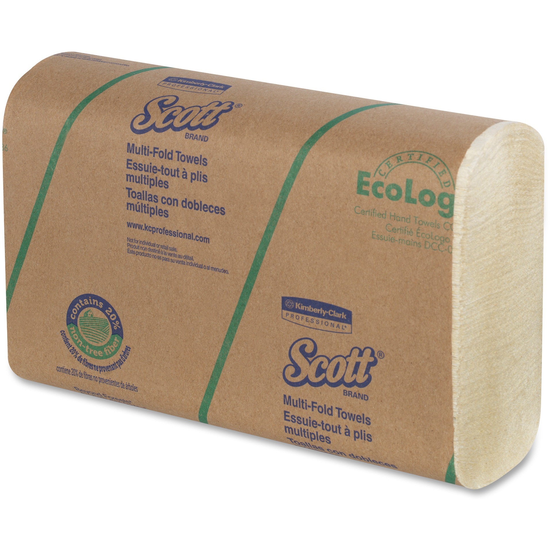 Scott Multifold Paper Towels (11829) with 20 Alternative Fiber, Soft Wheat, 250 per Pack, 16