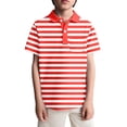 thumbnail image 3 of Lullu Boys Striped Short Sleeve Polo Shirt Casual Summer Pocket Shirt for Kids, Sizes 3-14, 3 of 5