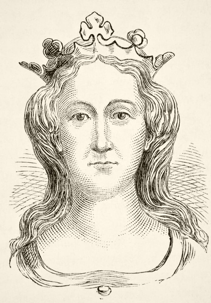 Philippa Of Hainault Queen Consort Of Edward Iii Of England 1314 To 1369 From The National And Domestic History Of England By William Aubrey Published London Circa 1890 Canvas Art - Ken Welsh Design