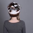 thumbnail image 4 of Contrast Color Furry Hat for Women  Winter Beanie with Patchwork, 4 of 4