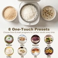 thumbnail image 4 of Bluebow Digital Rice Cooker, 8-Cup 5.3QT Rice Maker, 8-in-1 Smart Multi-Cooker, 24-Hour Timer & Keep Warm, Non-Stick Inner Pot, White, 4 of 7