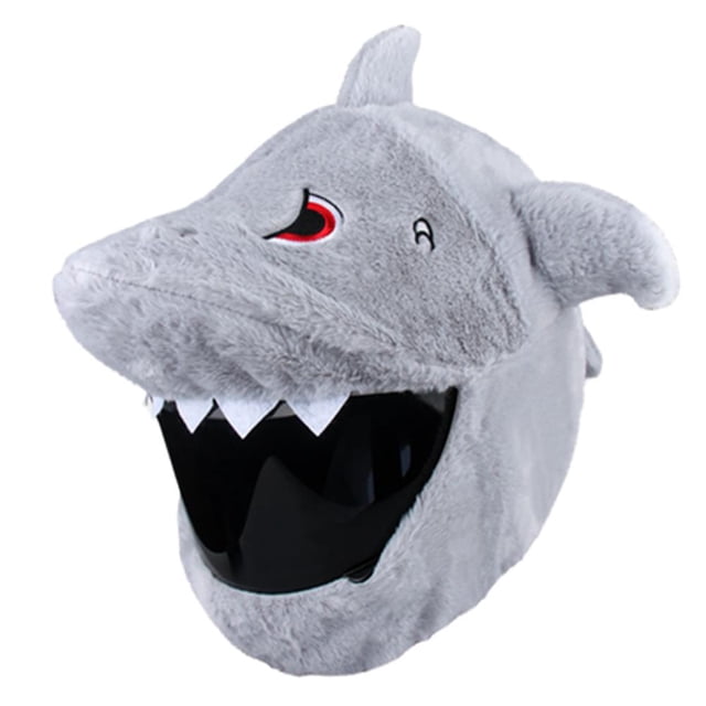 Helmet Protection Headgear Cover Funny Cartoon Fluffy Plush Set for Motorcycle