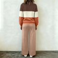 thumbnail image 4 of Yotami Women Tracksuit Set, Color Block Zip Up Sweatshirt And Wide Leg Pants, Casual Fall Matching Outfit With Pockets, 4 of 5