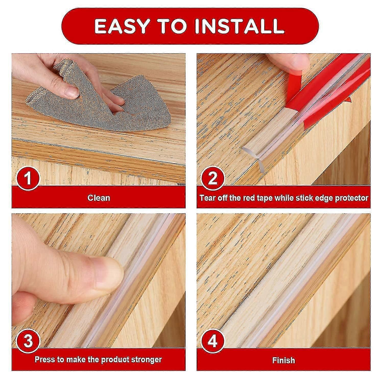 20ft Edge Protector Strip Clear Silicone Soft Corner Protectors With Pre-taped Strong Adhesive