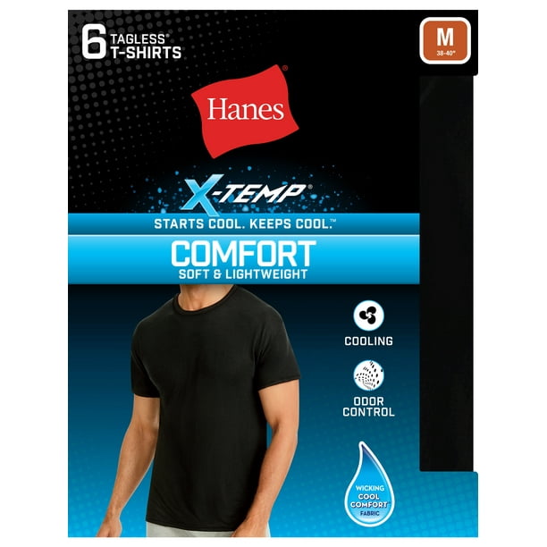 Hanes - Hanes Men's Tagless X-Temp Comfort Crew T-Shirt 6 Pack
