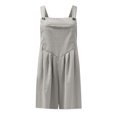 thumbnail image 5 of REORIAFEE Casual Rompers for Women Summer Overalls Shorts Baggy Comfy Beach Short Onesies Jumpsuits Square Collar Sleeveless Romper Spaghetti Strap Suspender Jumpsuit Pocket Wide Leg Pant Gray S, 5 of 5