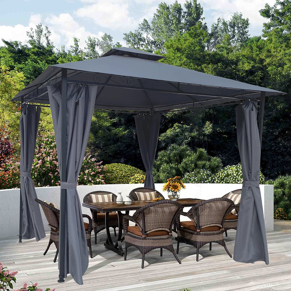 Kadyn 10x10 Ft Waterproof Tent, Outdoor Party Tent with Curtains, Wedding Party Tent for Backyard, Gray Kadyn 10x10 Ft Waterproof Tent, Outdoor Party Tent with Curtains, Wedding Party Tent for Backyard, Gray