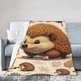 thumbnail image 3 of Cute Hedgehog Fleece Throw Blanket for Men and Women 60x50, 3 of 6