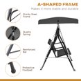 thumbnail image 4 of Outsunny 3-seater Swing Chair Covered, Black, 4 of 10