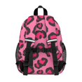 thumbnail image 3 of Black and Pink Leopard Print Backpack for School, Cute School Bag with Adjustable Shoulder Straps and Padded Back, 15"x11.42"x5.5", 3 of 5