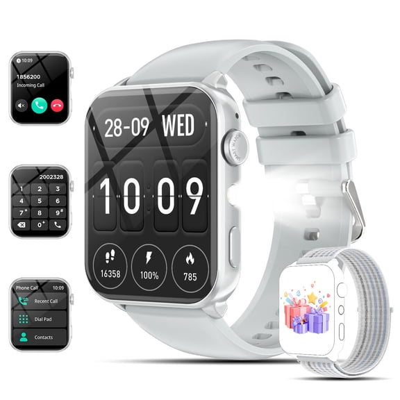 IOWODO Smart Watch for Women and Men, 1.91'' Bluetooth Calling Digital Watch, Fitness Tracker, 100 Sports Modes, IP68 Waterproof, Android iPhone Compatible