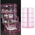 thumbnail image 4 of AVEKI Small Jewelry Organizer Box, Rotating Jewelry Storage Clear Earring Box Ring Box Jewlwey Organizer Container for Girls A0513, 4 of 8
