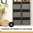 thumbnail image 6 of 13 x 13 Inch Fine Linen Storage Bins with Handles，Fabric Cube Boxs，Collapsible Basket Organizers for Shelves for Home, Closet Drawers (Black/Gray-4 Pack), 6 of 14