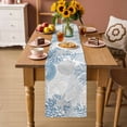 thumbnail image 2 of Light Blue Coastal Table Runner 90 Inches, Grey Beige Coral Starfish Nautical Bed Runner Dresser Scarves Tabletop for Indoor Outdoor Parties/Ceremony/Banquet, 13" x 90", 2 of 9