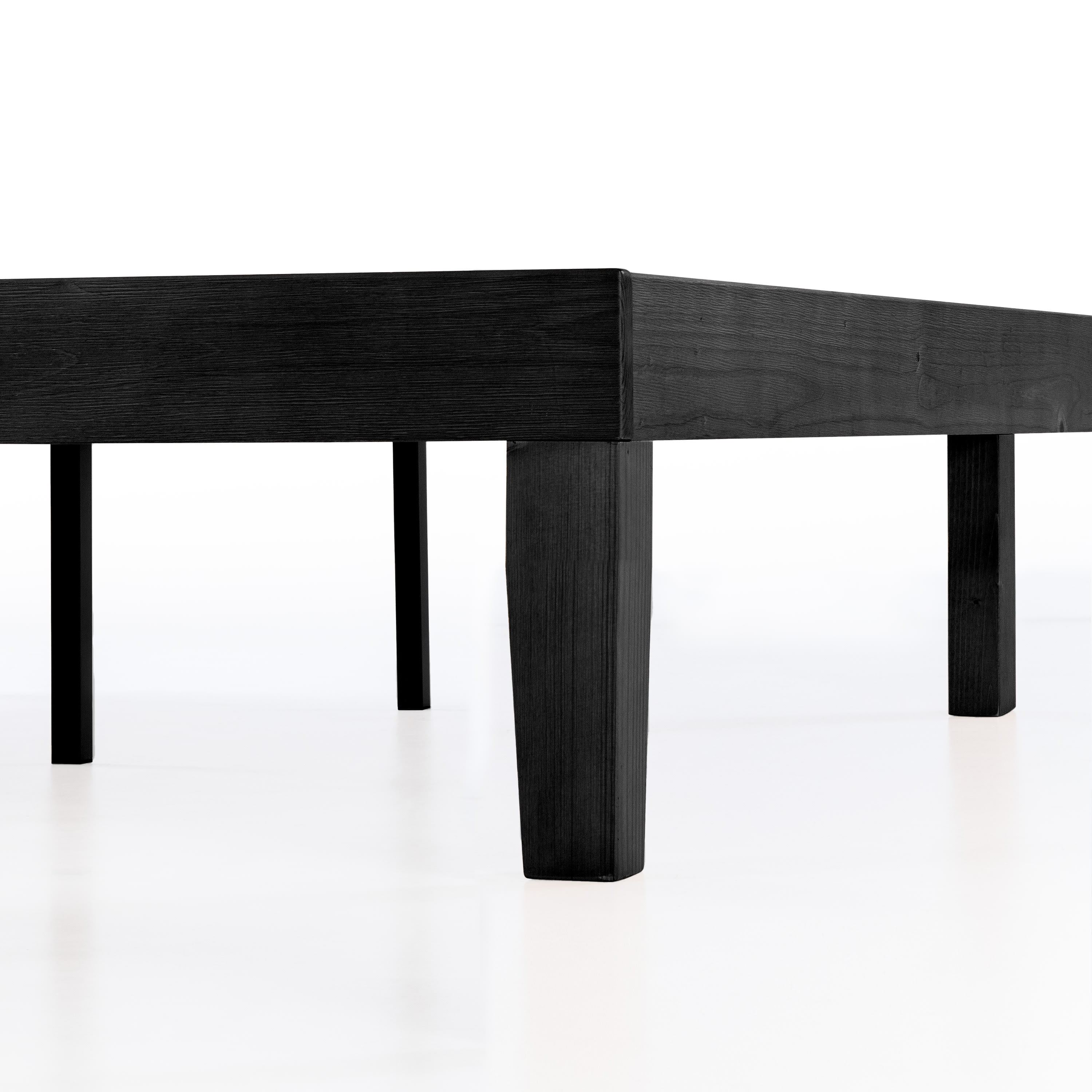 Mellow Naturalista Classic 12" Solid Wood Platform Bed with Wooden Slats, Black, Twin XL