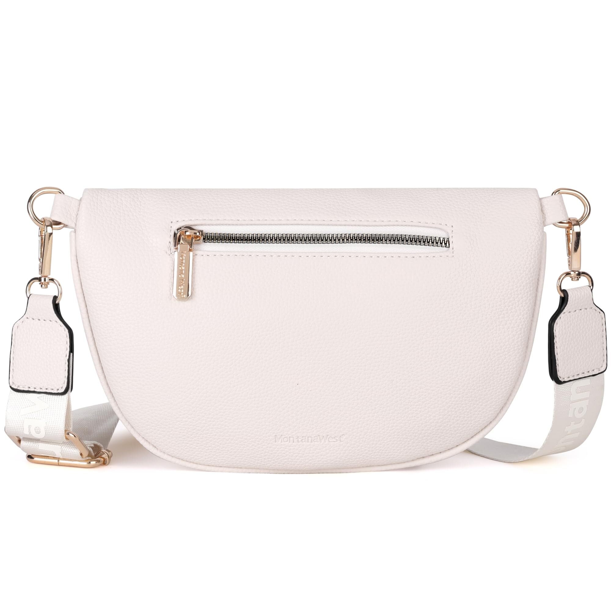 Montana West Crossbody Bags for Women Bum Bag Sling Purse with Adjustable Strap, Beige
