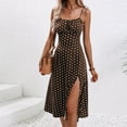 thumbnail image 2 of Plus Size Sun Dresses for Womens 2026 Summer Fashion Casual Hanging Strap Split Printed Round Neck Dress, 2 of 7