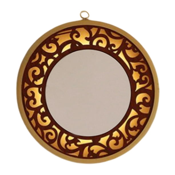 Espejo colgante de pared con luz nórdica, tocador de decorativo con luz ,81 pulgadas para , , decoración de pared, D Sunnimix Espejo redondo de pared