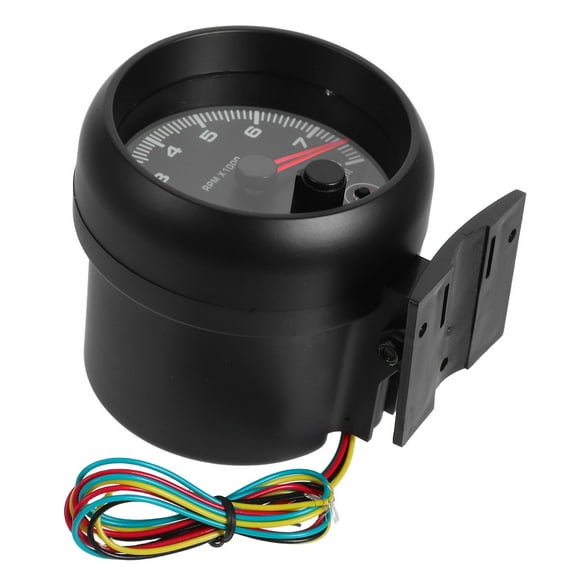 HAMPPLIES Universal Gauge Car Tachometer Black Metal 1Pack