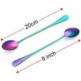 thumbnail image 2 of Marco Almond KYA55 8-Piece 8in Rainbow Spoon Set Long Handle Stainless Steel Iced Tea Spoon, 2 of 5