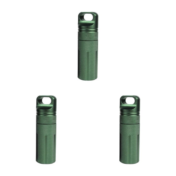 Eigraketly Cajas de pastillas para el hogar Mini pastillero de aleación de aluminio para acampar Tabletas selladas a prueba de agua Contenedor de Type1 NO1