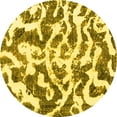 thumbnail image 1 of Ahgly Company Indoor Round Abstract Yellow Modern Area Rugs, 7' Round, 1 of 4