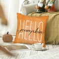 thumbnail image 5 of Fall Decor Pillow Covers 18x18 Inch Hello Pumpkin Throw Pillow Cases Autumn Harvest Seasonal Greetings Orange Autumn Fall Lumbar Pillows Cushion Cover for Home Decor Thanksgiving Gifts, 5 of 6