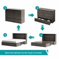 thumbnail image 5 of BALUS Murphy Bed Cabinet with Mattress,Modern Muti-Functional Cube Cabinet Bed with USB Charging Station&2 Large Drawers&3 Level Folding Foam Mattress for Living Room,Queen (Stone Grey), 5 of 9