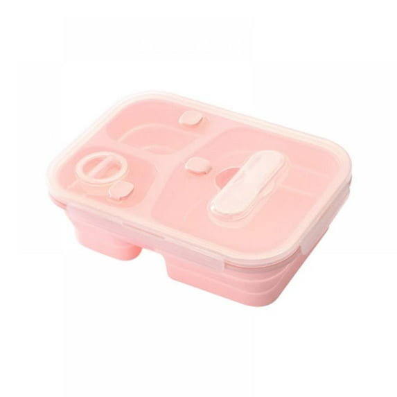 Collapsible Foldable Silicone Food Storage Container With BPA Free, Leftover Meal Box With Airtight Plastic Lids For Kitchen, Bento Lunch Boxes-Microwave, Dishwasher and Freezer Safe