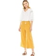 thumbnail image 2 of Ambiance Women's Juniors Summer Linen Wide-Leg Culotte Pants (Mustard, Large), 2 of 4