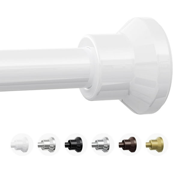 GHGSDH-Shower Curtain Rod, 1" Diameter Heavy Duty Spring Tension Curtain Rod No Drilling, 31-79 Inch Adjustable No Slip Rust-Proof Shower Rods for Bathroom, White