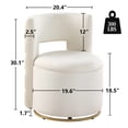 thumbnail image 2 of Leumius 360° Swivel Accent Chair with Storage,Velvet Curved Chair with Gold Metal Base for Living Room,Nursery,Bedroom-White, 2 of 2