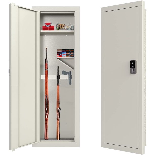 Hidden Gun Safe In Wall Long Gun Safe, 53"H Wall Safe Gun Safe in Wall, Rifle Gun Safe