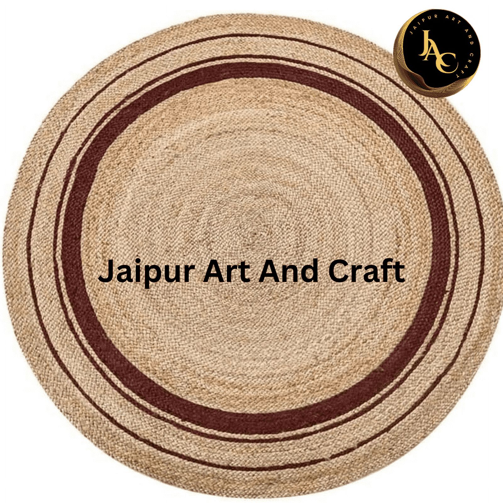 Jaipur Art And Craft Jute Braided Carpet Natural Area Rug Handmade Reversible for Home Interior (10x10 Sq Ft)