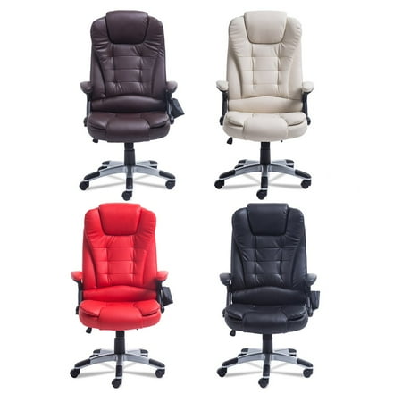 Executive Ergonomic Heated Vibrating Computer Desk Office Chair Executive Ergonomic Heated Vibrating Computer Desk Office Chair Comfort Soft Reclining Mage Gaming Red
