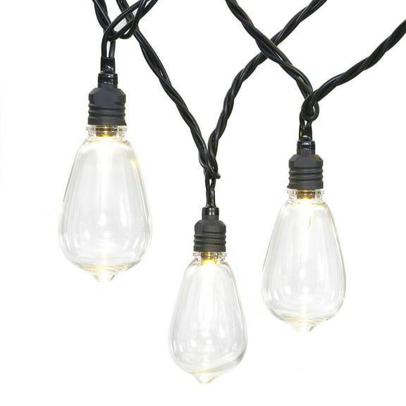 Mainstays 30-Count Warm White LED Edison Bulb Outdoor String Lights with Black Wire