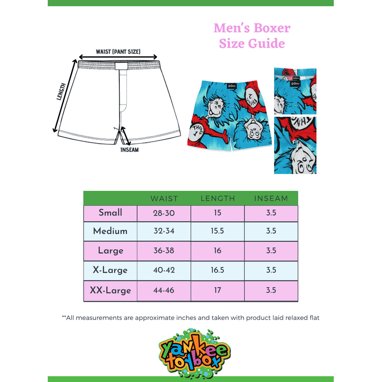 Dr. Seuss Cat in the Hat Men's Male Button Fly Boxer Lounge Shorts MF21596BX