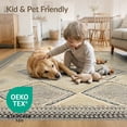 thumbnail image 4 of ODIKA 9'x12' Washable Area Rug Herringbone Farmhouse Boho Geometric Door Striped Border Vintage for Great Room, Indoor Concept, Large Living Low Pile, Flatwoven, 4 of 7
