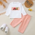 thumbnail image 2 of REgarm Toddler Baby Boy Girl Halloween Outfit Fall Winter Clothes Embroidery Shirt Top Elastic Waist Plaid Pants Set Trendy 2 Piece Outfit,3-4 Years, 2 of 7