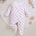 thumbnail image 7 of ATAIKU Infant Baby Girls' Sleep and Play Footed Pajamas Strawberry One-Piece Sleeper Button Romper Jumpsuit Cotton PJs For Newborn, 7 of 7