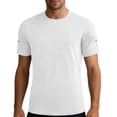 thumbnail image 2 of Muscle Shirt And Mens Shirts for Gym Men's Short Sleeved Round Neck Training Sports T-Shirt Solid Color Running Fitness Top White L, 2 of 9
