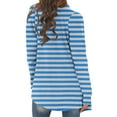thumbnail image 6 of Amidoa Women's Cardigans Long Sleeve Striped Open Front Light Blue Long Soft Plus Size Cardigans Womens Sweaters S, 6 of 6